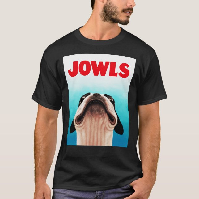 Jowls Boston Terrier poster Classic T-Shirt (Frente)