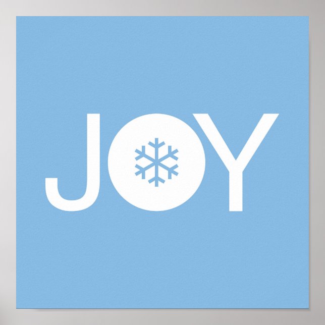 Joy Blue Christmas Poster (Frente)