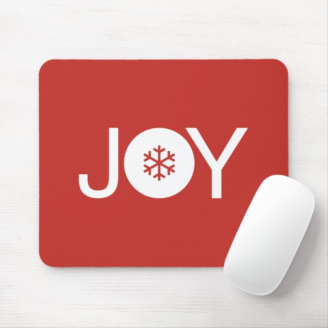 Joy Christmas Red Mouse Pad (Com mouse)