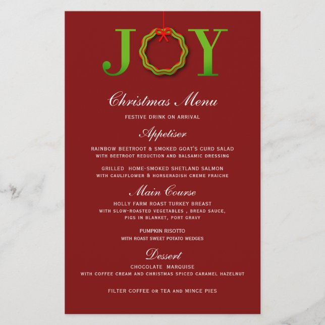 JOY CHRISTMAS WREATH | MENU NATAL (Frente)