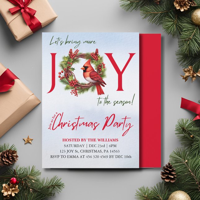 Joy | Convite de festas de Natal (Invite them to the Christmas party you'll host with this modern invitation. Grab yours today!)