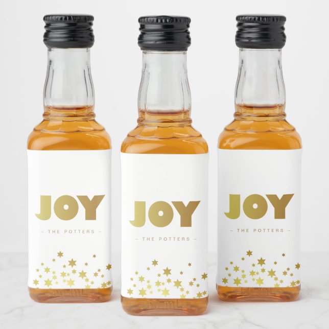 Joy | Divertido Natal Branco e Dourado Mini (Garrafas)