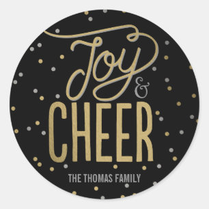 Joy e Cheer - Adesivo de Feriado Personalizado