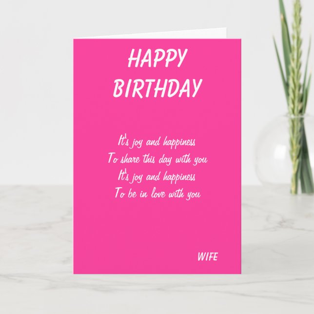 Joy e Felicidade - Cartões de aniversário de espos (Frente)