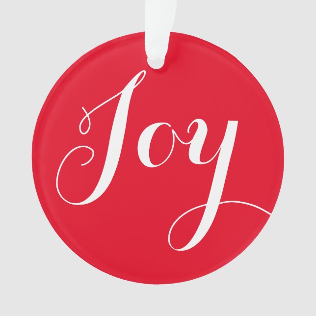 "Joy" Enfeites de natal redondo (Frente)