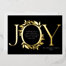 Joy Gold Foil Foliage Berry Wreath Foto preta