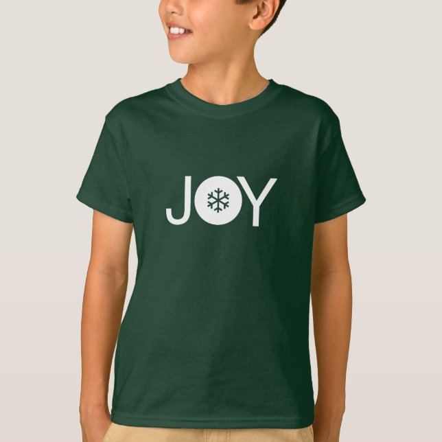 Joy Green e White Kids T-Shirt (Frente)