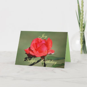 Joy Happy Birthday - Cartão de Rosa