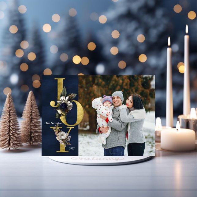 Joy Holiday Cartão com fotos (Criador carregado)