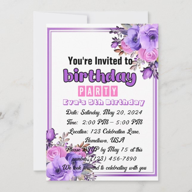 Joy inesquecível: Cartões de Aniversário para Cria (Frente)