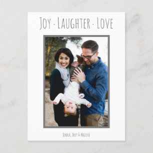 Joy Laughter Love Cartões de foto de Natal