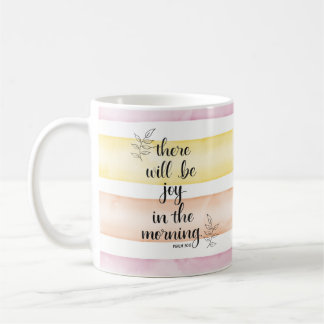 Joy na caneca de café da manhã