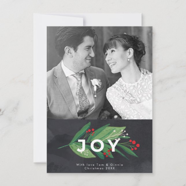 Joy Natal cartão com fotos de férias de inverno (Frente)
