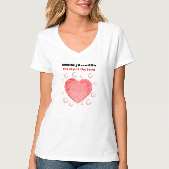 Joy of the Lord w/red heart T-shirt (Frente)