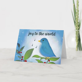 Joy para o cartão de feriado mundial Bluebird