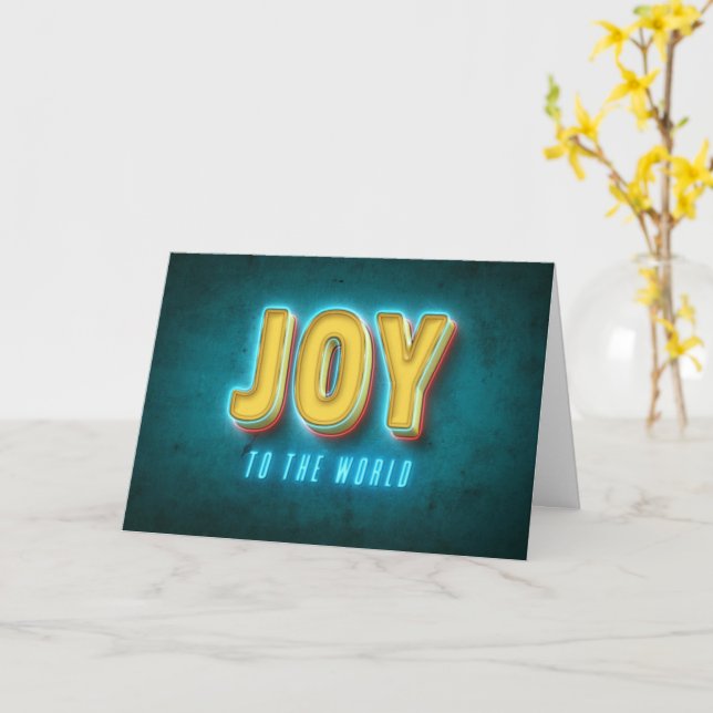Joy para o Cartão de Feriado Personalizado Mundial (Flor Amarela)
