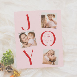 Joy | Pink Moderno e Red 4 Fotografia Natal