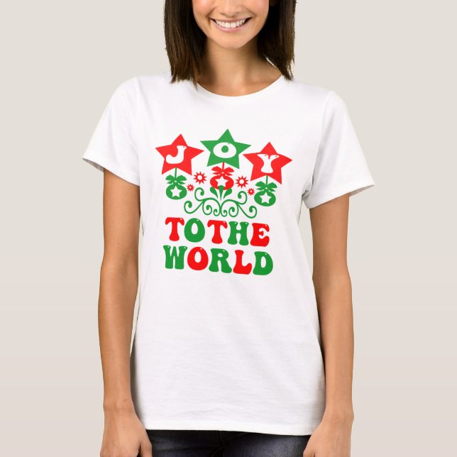 Joy To The World Christmas Cote T-Shirt (Frente)