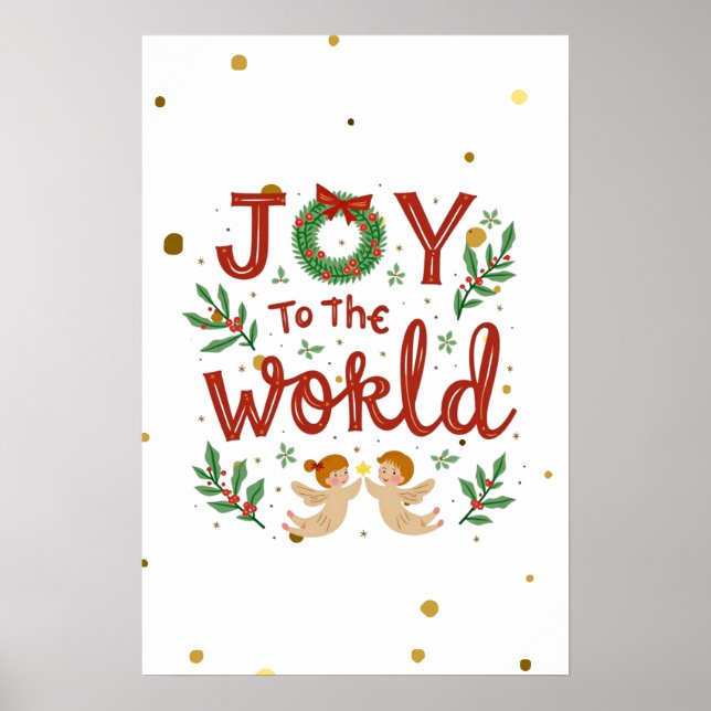 Joy To The World Christmas Poster Wall Art (Frente)