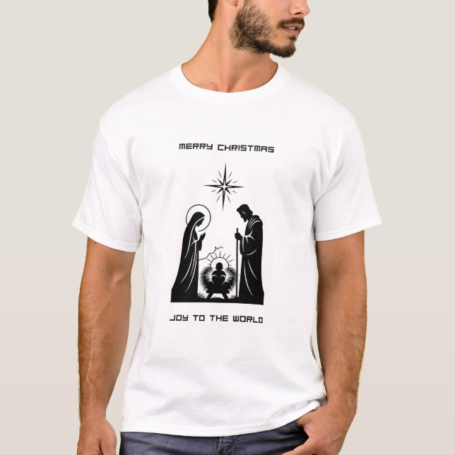 Joy to the World T-Shirt | Minimalist Nativity (Frente)