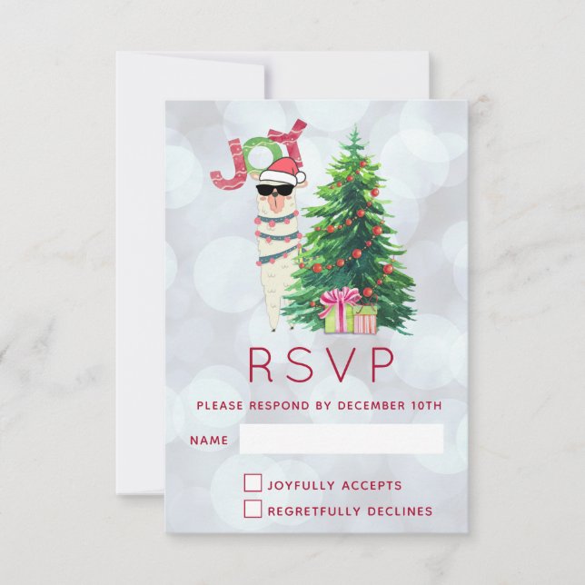 Joy Typografia | Natal Llama RSVP (Frente)