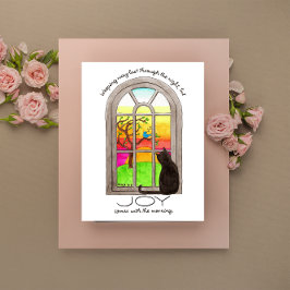 Joy vem com o Cartão de condolências da manhã