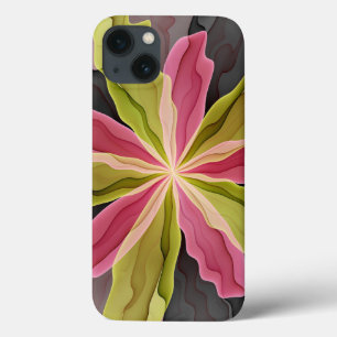 Joy, verde rosa, Antracite Fantasia Flor Fractal