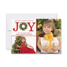 Joy Wreath 2 Fotos Pontos Vermelhos - Cartão de Na