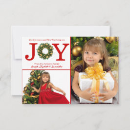 Joy Wreath 2 Fotos Pontos Vermelhos - Cartão de Na