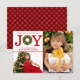 Joy Wreath 2 Fotos Pontos Vermelhos - Cartão de Na