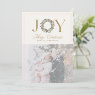 Joy Wreath Cartões de foto de Natal