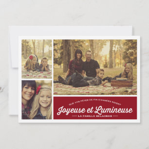Joyeuse et Lumineuse 3 carte de foto de férias