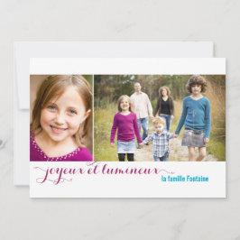 Joyeux e lumineux de vacances carte foto avec