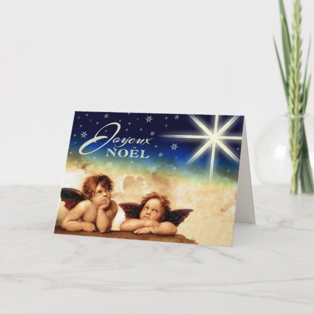 Joyeux Noël. Cartão de Natal de Belas Artes em Fra (Frente)