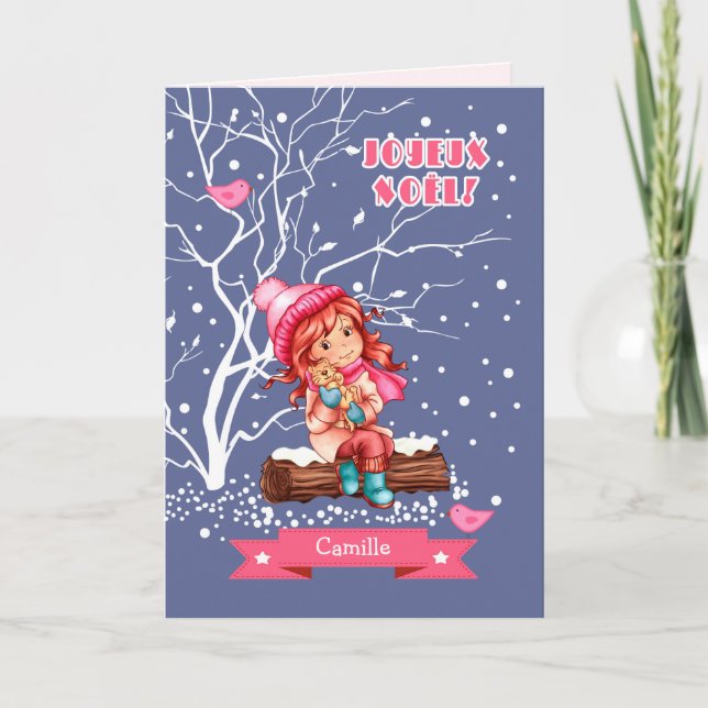 Joyeux Noël. Cartão de Natal em francês (Frente)