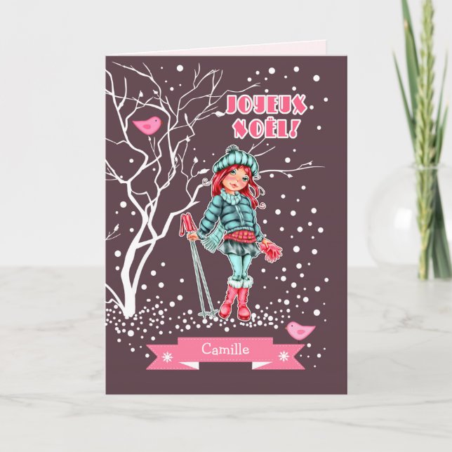 Joyeux Noël. Cartão de Natal em francês (Frente)