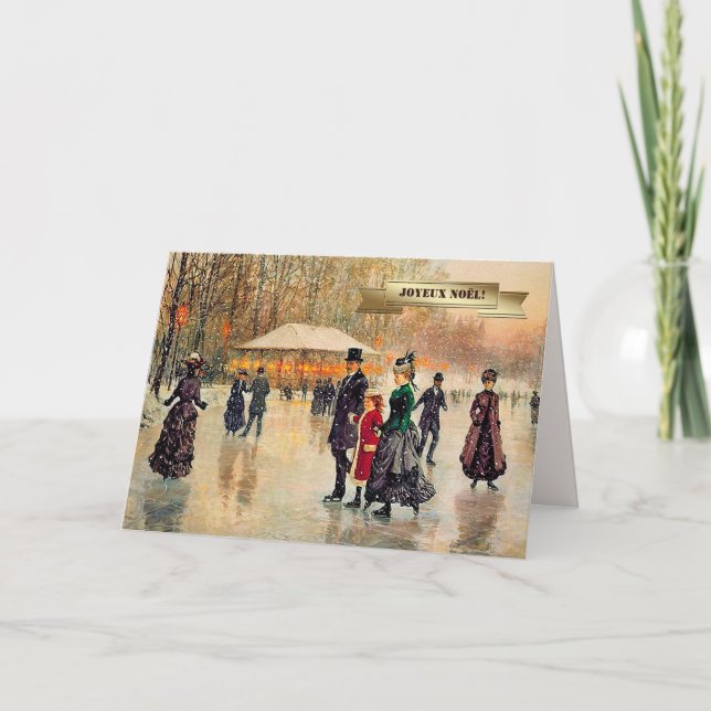 Joyeux Noël. Cartões de Natal em francês (Frente)