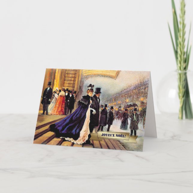 Joyeux Noël. Cartões de Natal em francês (Frente)