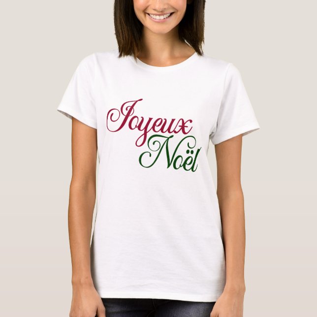 Joyeux Noel French Feliz t-shirt de Natal (Frente)