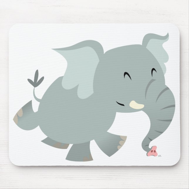 Joyful Cartoon Elephant Mousepad (Frente)