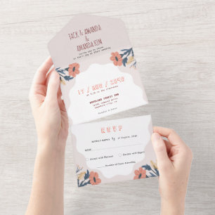 Joyful Floral Pink Casamento Retroativo Tudo em um