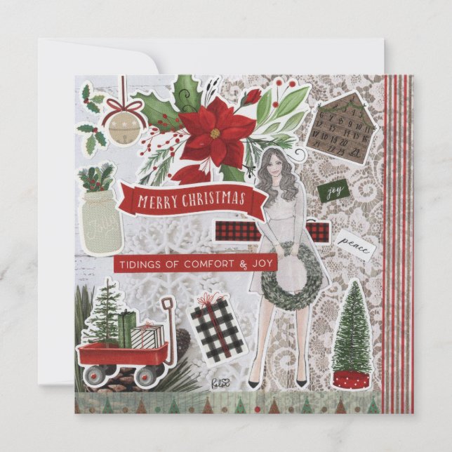 Joyful Tidings natal Flat Greeting Card (Frente)