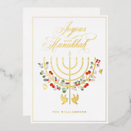 Joyous Hanukkah Festivo Menorah Candle Foto