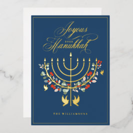 Joyous Hanukkah Festivo Menorah Candle Foto