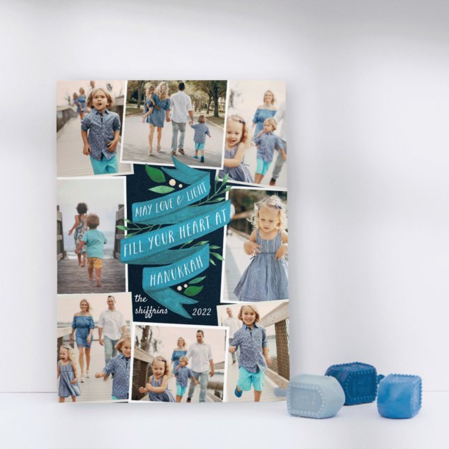 Joyous Tidings | Cartão de Colagem de Fotos Hanukk (Criador carregado)
