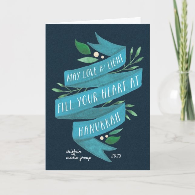 Joyous Tidings | Cartão de Hanukkah de Negócios Do (Frente)