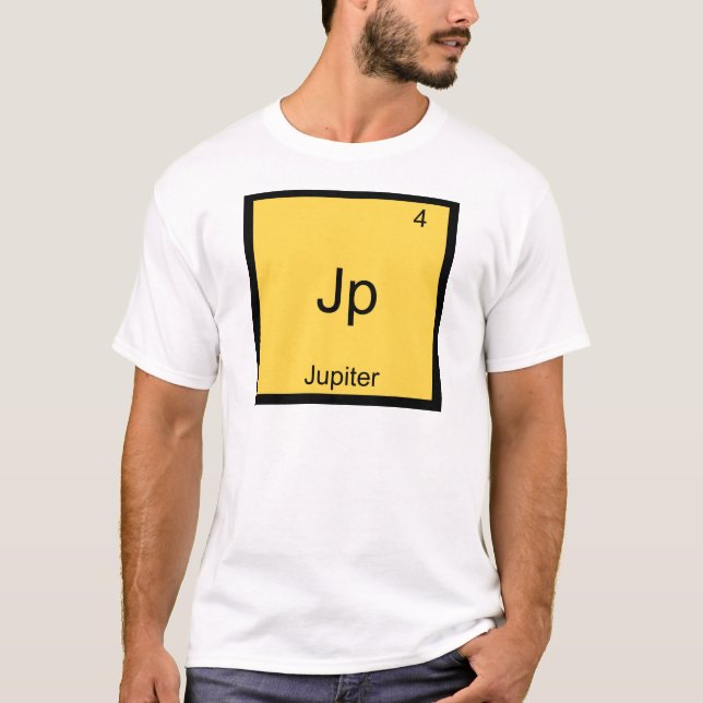 Jp - Júpiter Camiseta Símbolo Elemento Químico Eng (Frente)