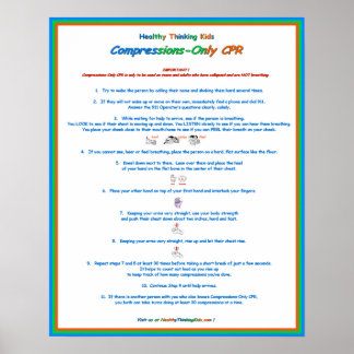 Jr. Heart Squad Compressions Only CPR Poster Lg