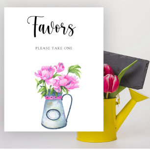 Jug de flores chá de fraldas favorece Poster