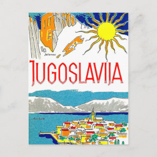 Jugoslávia, mar Adriático, cartão postal de viagen